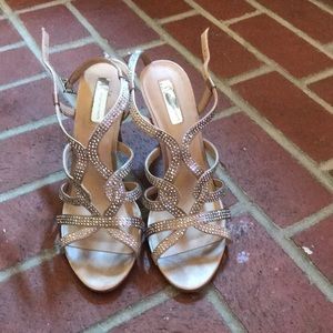 Tan with sequin shoes